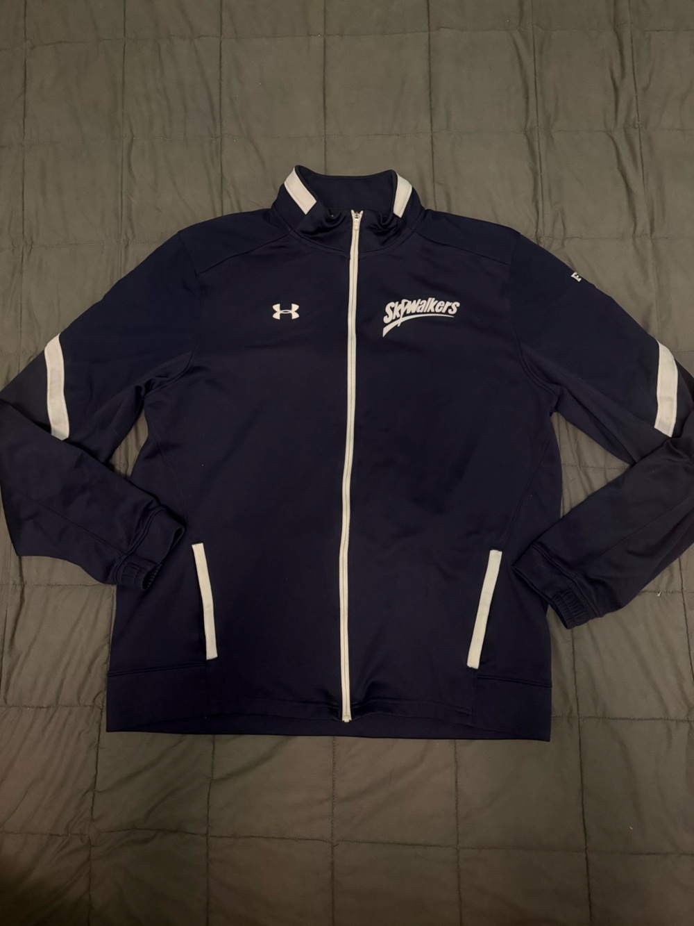 Navy blue Under Armour track jacket #athleisure name/number can be seam ripped